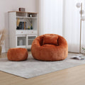Modern Extra Large Round Bean Bag Chair with Footrest for Living Room,