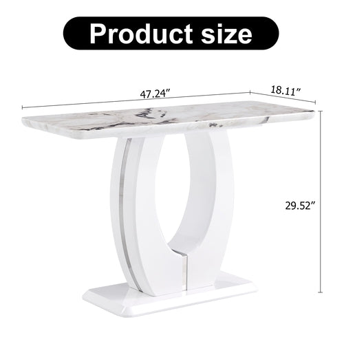 Modern Simple Glossy White Rectangular Counter Bar Table MDF 47.24 x