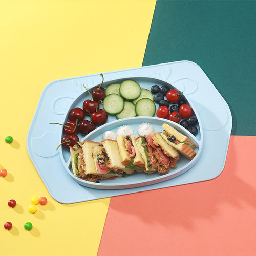 Silicone Baby Dishes for Children's Tableware Plate Non-slip Baby