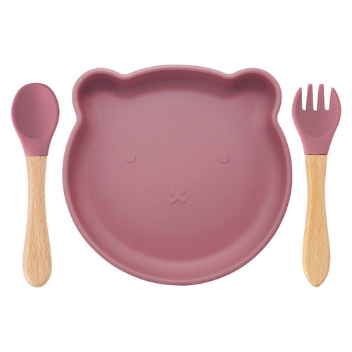 Food Supplement Tableware Set Silicone Spork Baby Products Bear