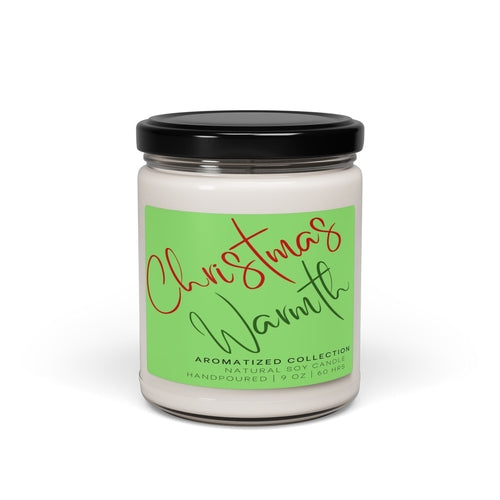 Christmas Warmth Scented Soy Candle, Holiday Home Decor, Aromatherapy