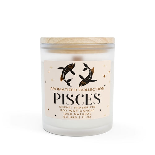 Pisces Fraser Fir Zodiac Candle, Aromatherapy Gift, Birthday Candle,