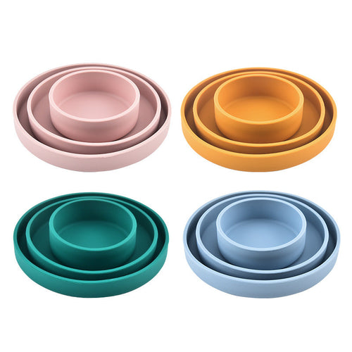 Baby Training And Feeding Silicone Dinner Plate Baby Food Supplement