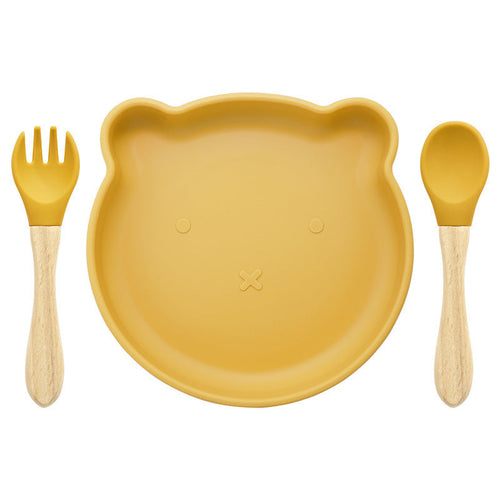 Food Supplement Tableware Set Silicone Spork Baby Products Bear