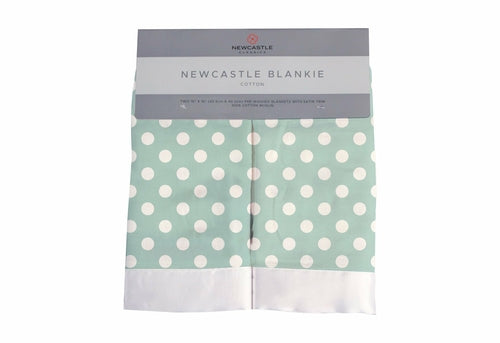 Jade Polka Dot Cotton Muslin Security Baby Blankie