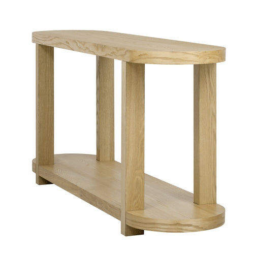 Modern Minimalist Ash Veneer Entryway Table with Streamlined Desktop
