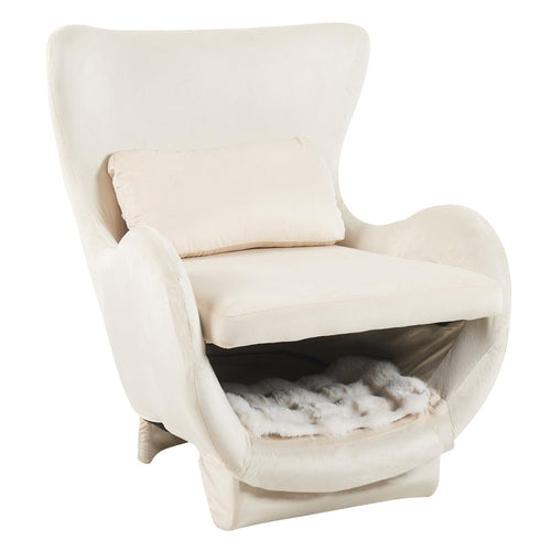 Furniture Style 2 in 1 Pet Friendly  Modern Velvet Lounge Chair,