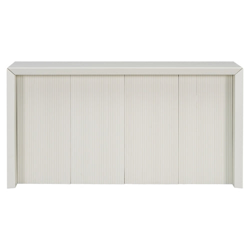 Acacia Wood Veneer Simple Entryway Table with Wavy Design,Suitable for