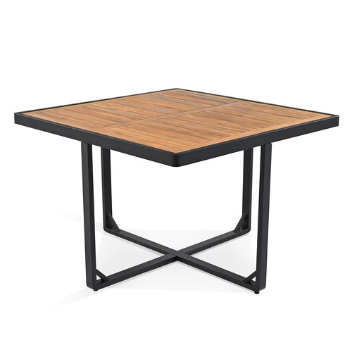 9-Pieces Acacia Wood Patio Dining Set, Space Saving Outdoor Patio Set,