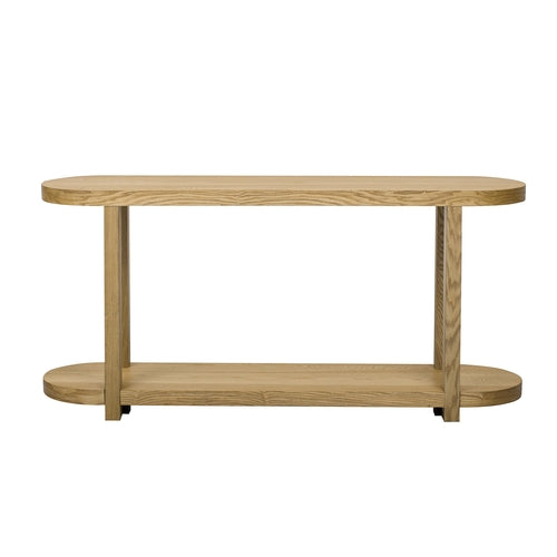 Modern Minimalist Ash Veneer Entryway Table with Streamlined Desktop