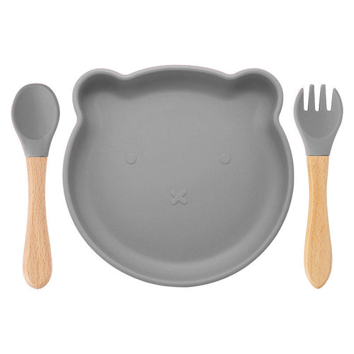 Food Supplement Tableware Set Silicone Spork Baby Products Bear
