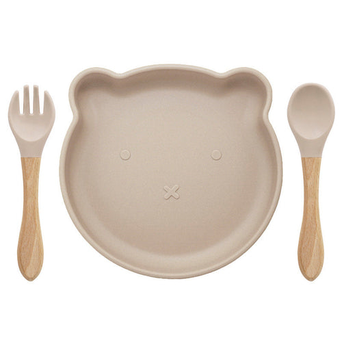 Food Supplement Tableware Set Silicone Spork Baby Products Bear