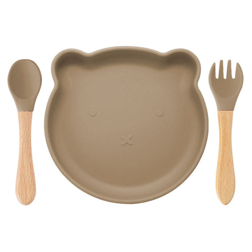 Food Supplement Tableware Set Silicone Spork Baby Products Bear