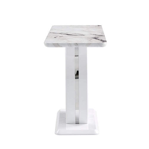 Modern Simple Glossy White Rectangular Counter Bar Table MDF 47.24 x