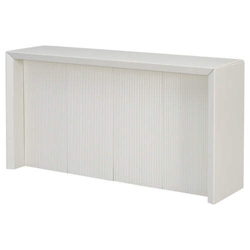 Acacia Wood Veneer Simple Entryway Table with Wavy Design,Suitable for