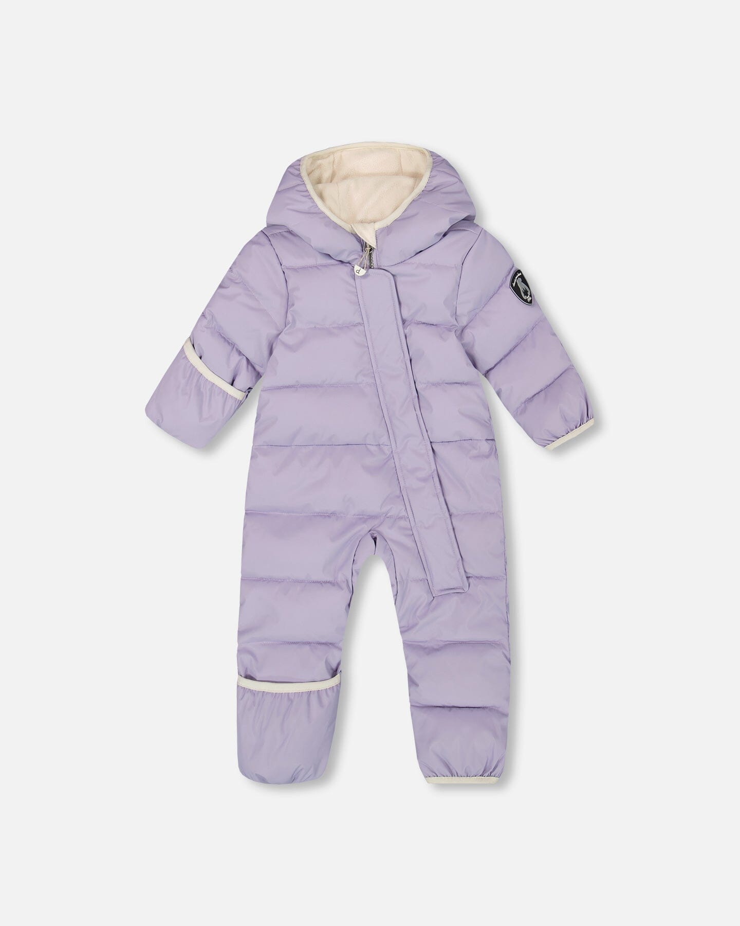One-Piece Baby Cloud Compressible Snowsuit Designed For Car Seat Purple Gray