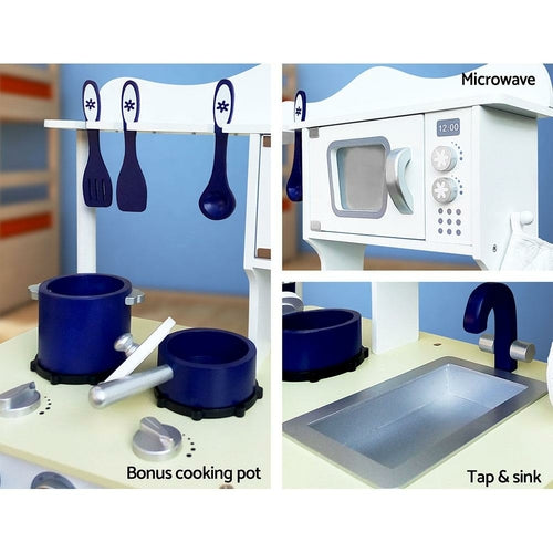 Keezi Kids Kitchen Play Set Wooden Pretend Toys Cooking Children