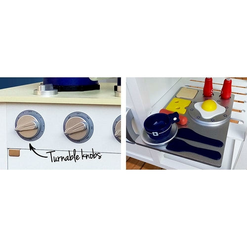 Keezi Kids Kitchen Play Set Wooden Pretend Toys Cooking Children