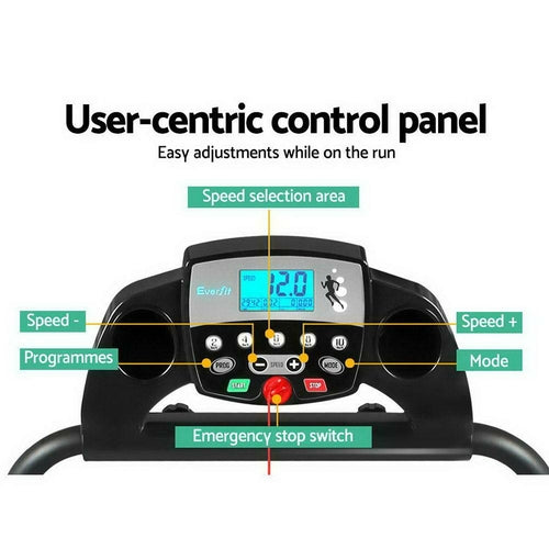 Everfit Treadmill Electric Home Gym Fitness Exercise Machine Foldable