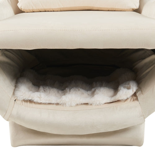 Furniture Style 2 in 1 Pet Friendly  Modern Velvet Lounge Chair,