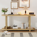 Modern Minimalist Ash Veneer Entryway Table with Streamlined Desktop