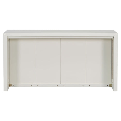 Acacia Wood Veneer Simple Entryway Table with Wavy Design,Suitable for