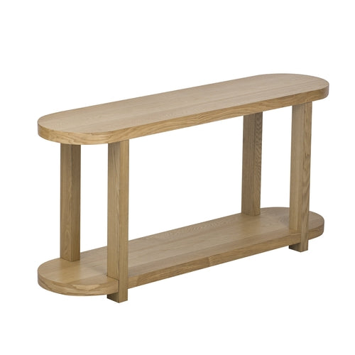 Modern Minimalist Ash Veneer Entryway Table with Streamlined Desktop
