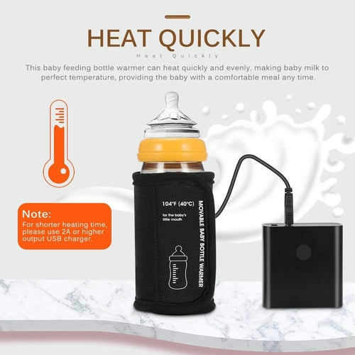 Car Moveable USB Bottle Cup Heating Insulation Bag Baby Bottle Warmer