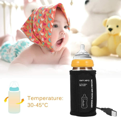 Car Moveable USB Bottle Cup Heating Insulation Bag Baby Bottle Warmer