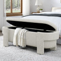 Linen Fabric Upholstered Bench with Large Storage Space for the Living