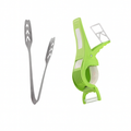 2-Piece Kitchen Tool Set – Stainless Steel Tongs & Green Vegetable